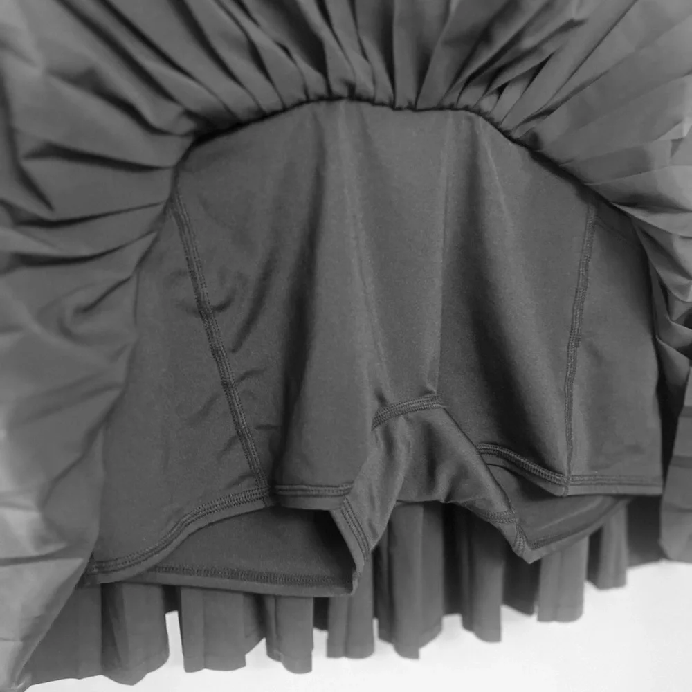 ALO Yoga Black Pleated Mini Skirt